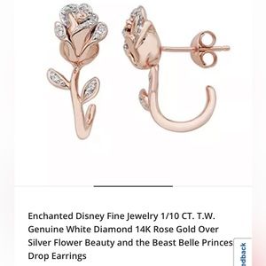 Disney Enchanted fine jewelry Belle earrings rose gold and diamond